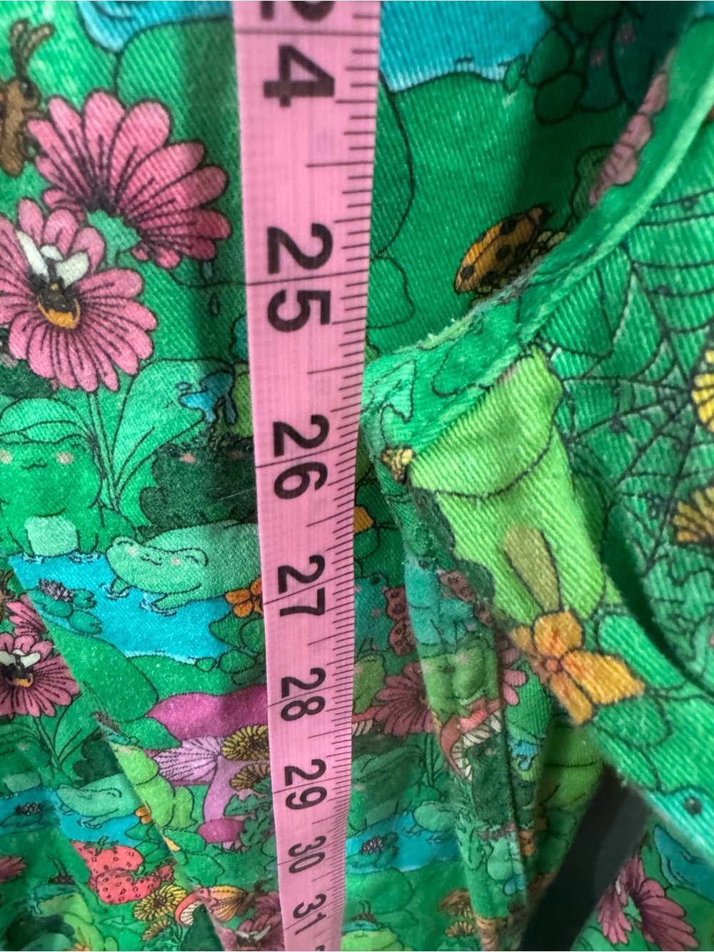 Run & Fly Frog Print Dungarees Overalls Green Cottagecore XXL - Picture 12 of 16